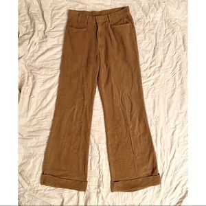 1970s Faux-Suede Wide Leg Bell Bottom